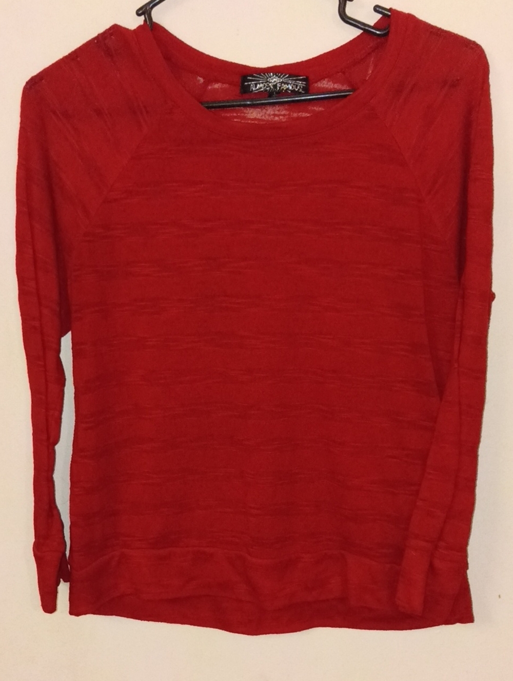 Almost Famous Red Lightweight Knit Women's Top Size Large